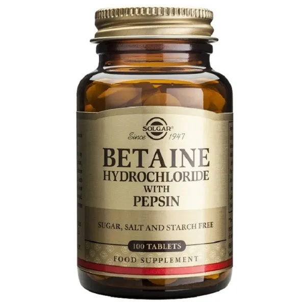 Betaina clorhidrato con pepsina 100 comp Solgar