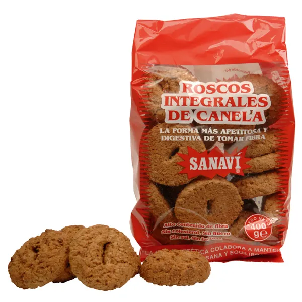 Roscos integrales canela 400 g Sanavi