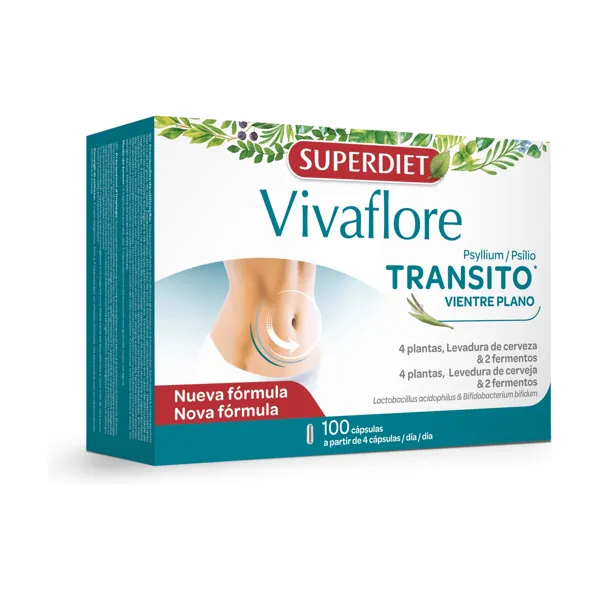 Vivaflore transito vientre plano 400 mg 100 comp Superdiet